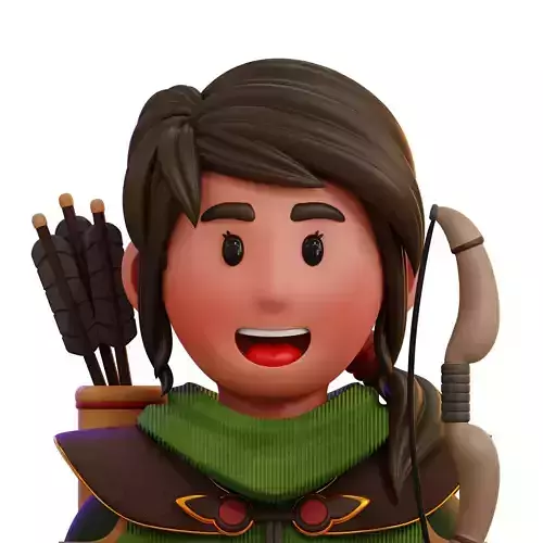 Archer Avatar 3D Icon Low-poly 3D model