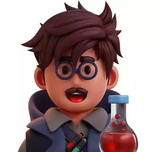 Alchemist  Avatar 3D Icon Low-poly 3D model