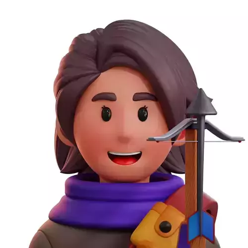 Crossbow Female Avatar 3D Icon