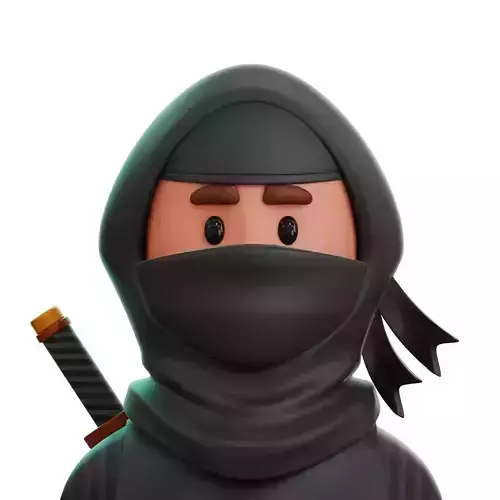 Ninja Avatar 3D Icon Low-poly 3D model