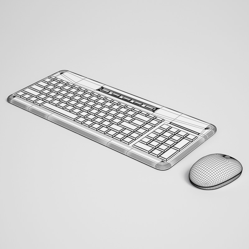 Keyboard and Mouse 27 3D model_1