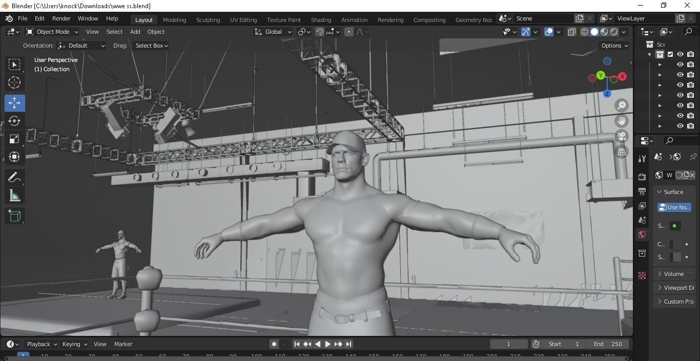 WWE Superstar John cena Practice pack Free 3D model_2