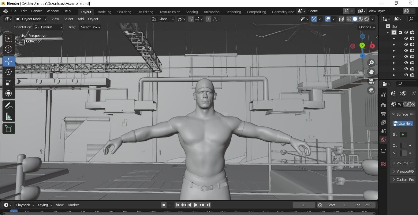 WWE Superstar John cena Practice pack Free 3D model_4