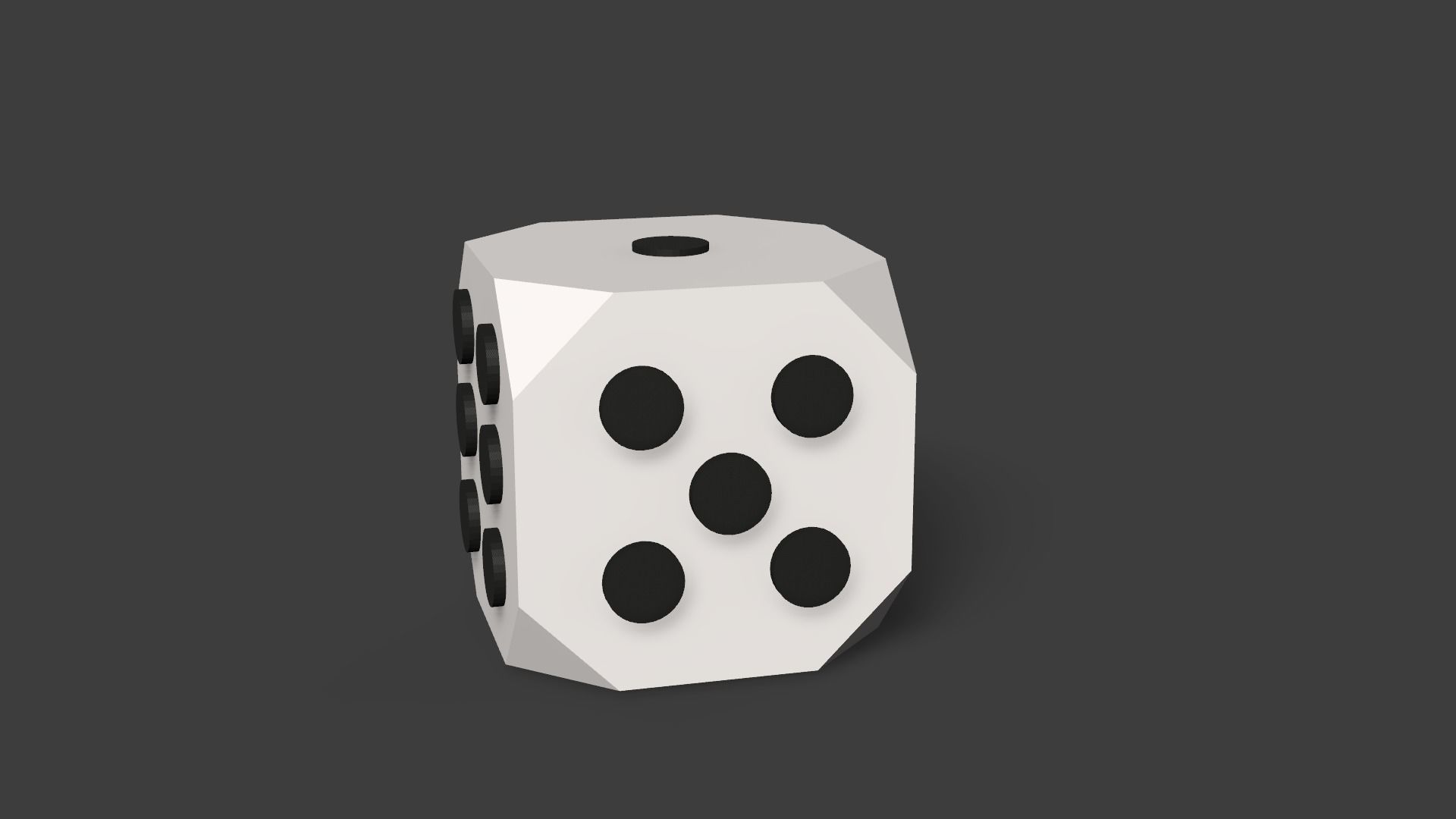 Six Sided Die Low-poly 3D model_9