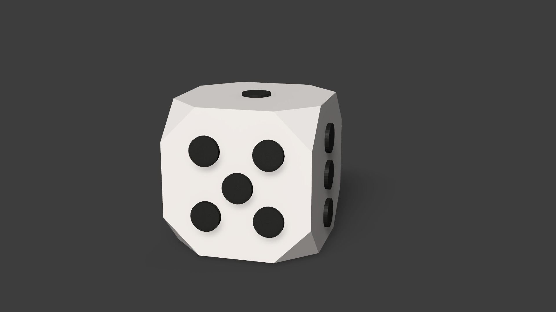 Six Sided Die Low-poly 3D model_7