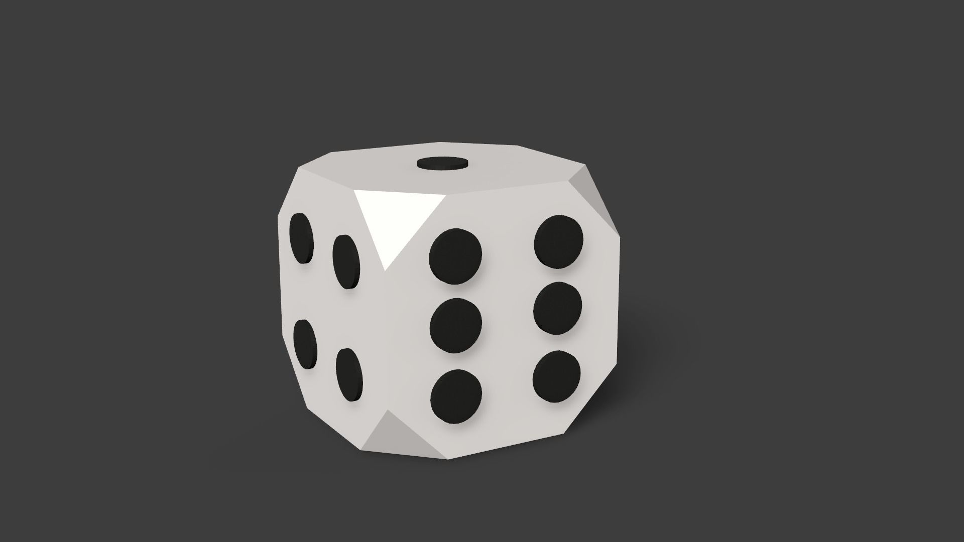 Six Sided Die Low-poly 3D model_16