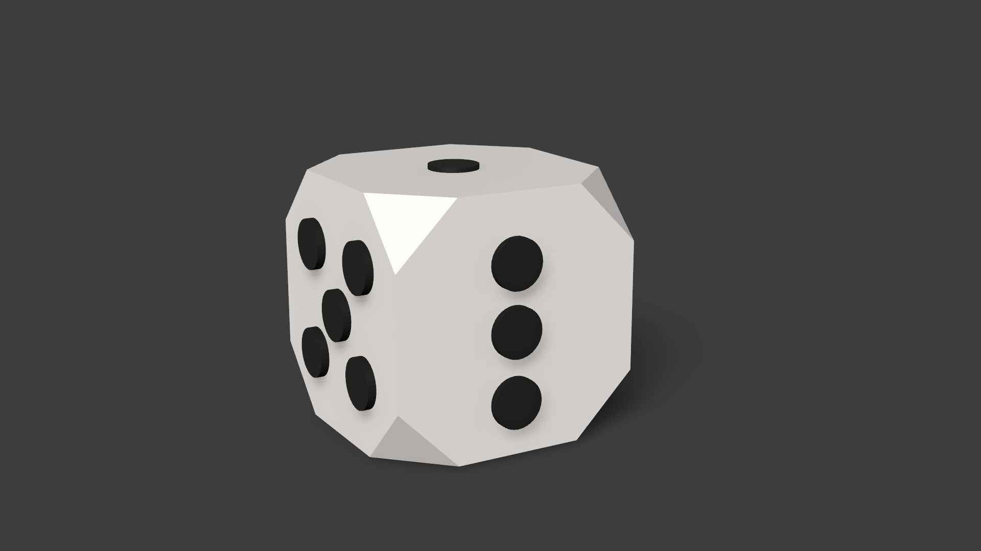 Six Sided Die Low-poly 3D model_4