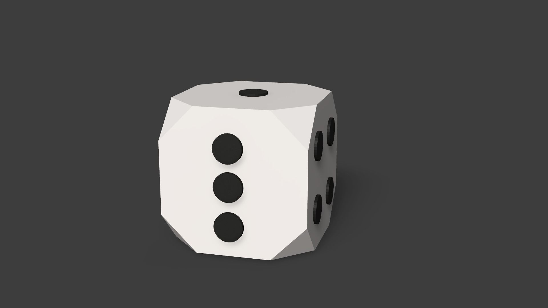 Six Sided Die Low-poly 3D model_1