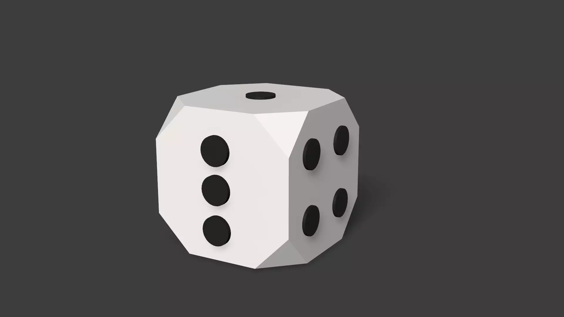 Six Sided Die Low-poly 3D model_0