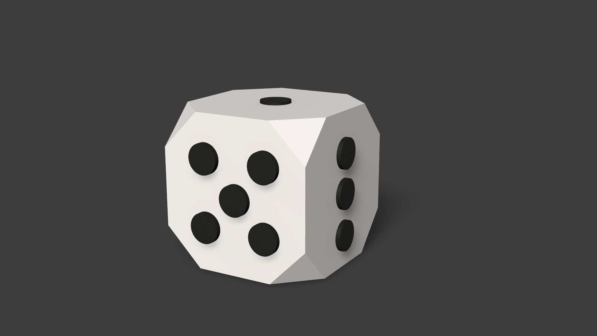 Six Sided Die Low-poly 3D model_6