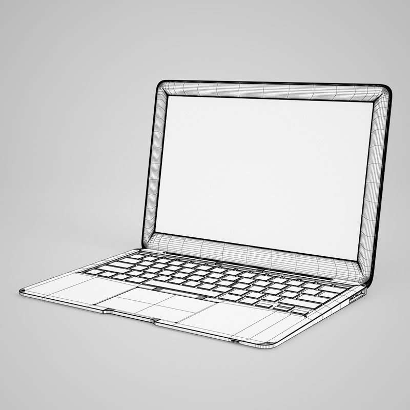 CGAxis Notebook 3D model_1