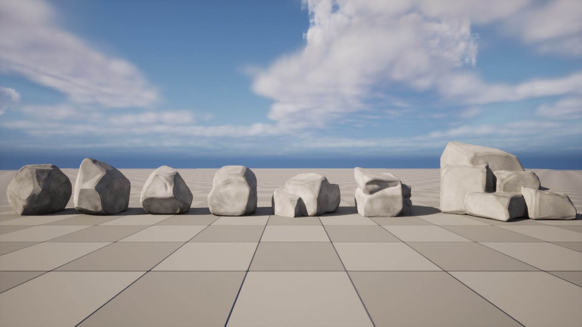 Stylized Hand Painted Rock Low-poly 3D model_2