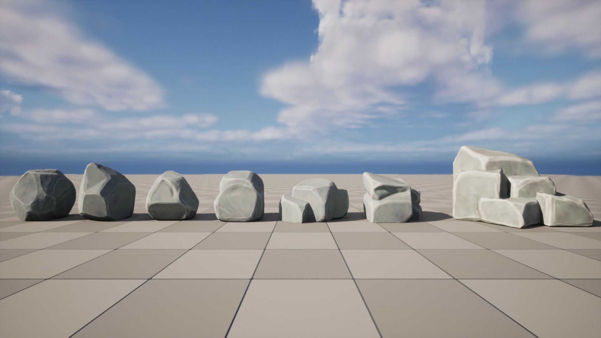 Stylized Hand Painted Rock Low-poly 3D model_3