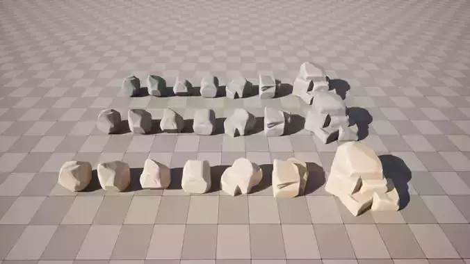 Stylized Hand Painted Rock Low-poly 3D model