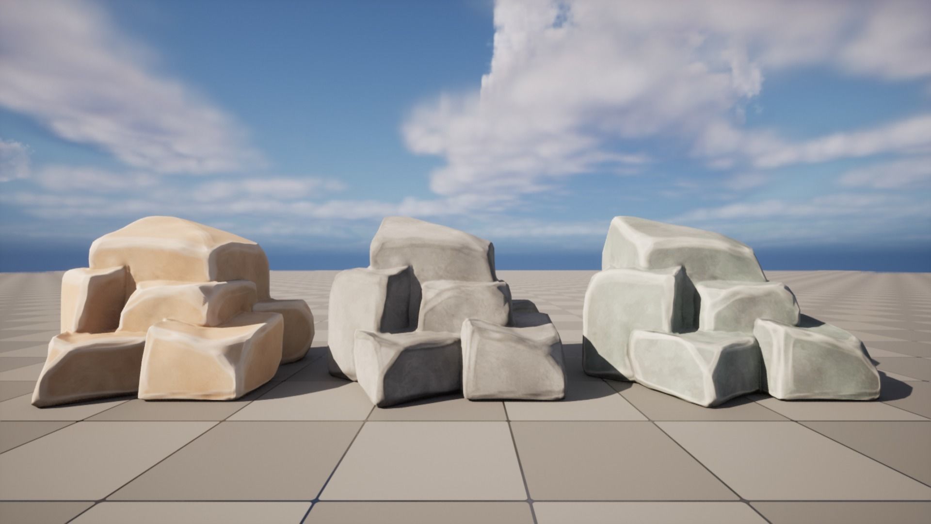 Stylized Hand Painted Rock Low-poly 3D model_10