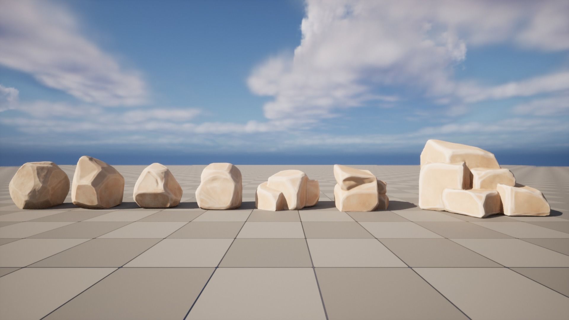 Stylized Hand Painted Rock Low-poly 3D model_1