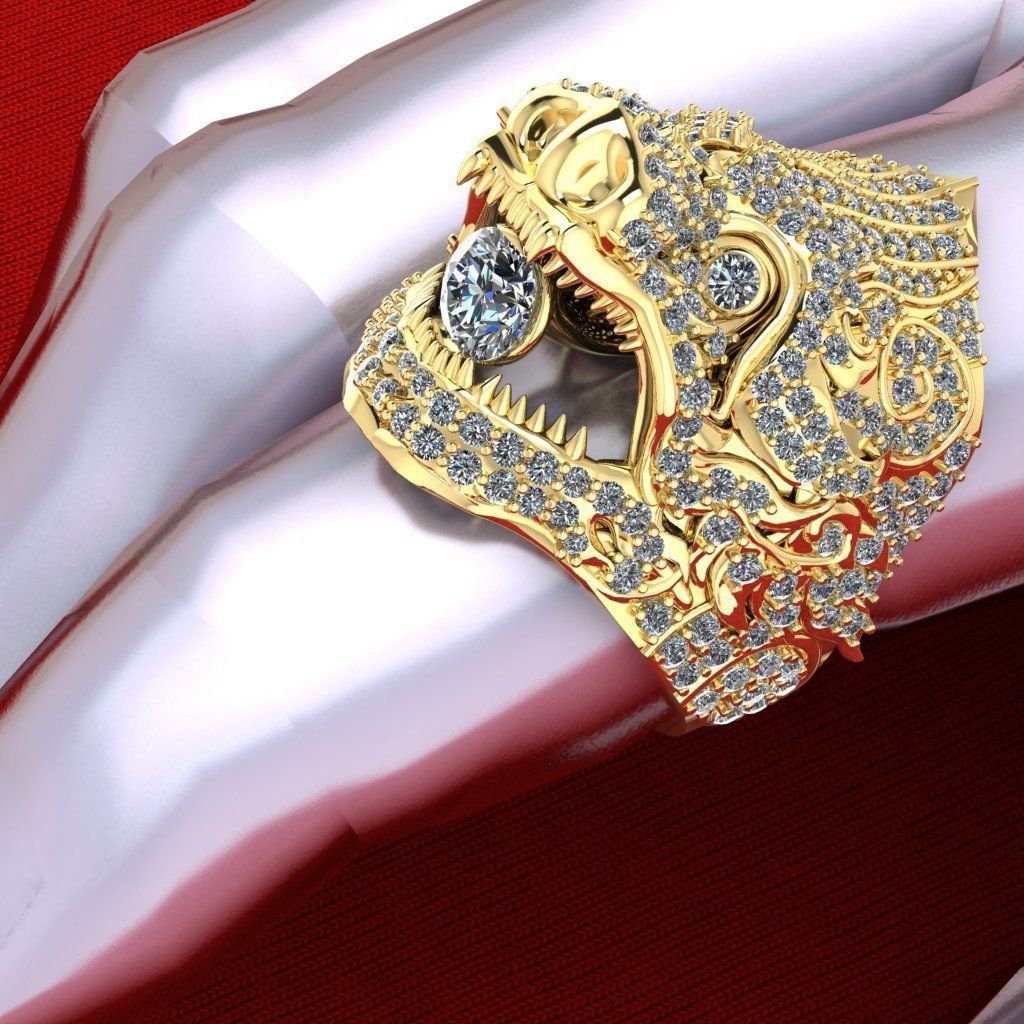 Hanuman Diamond Ring  3D print model_4