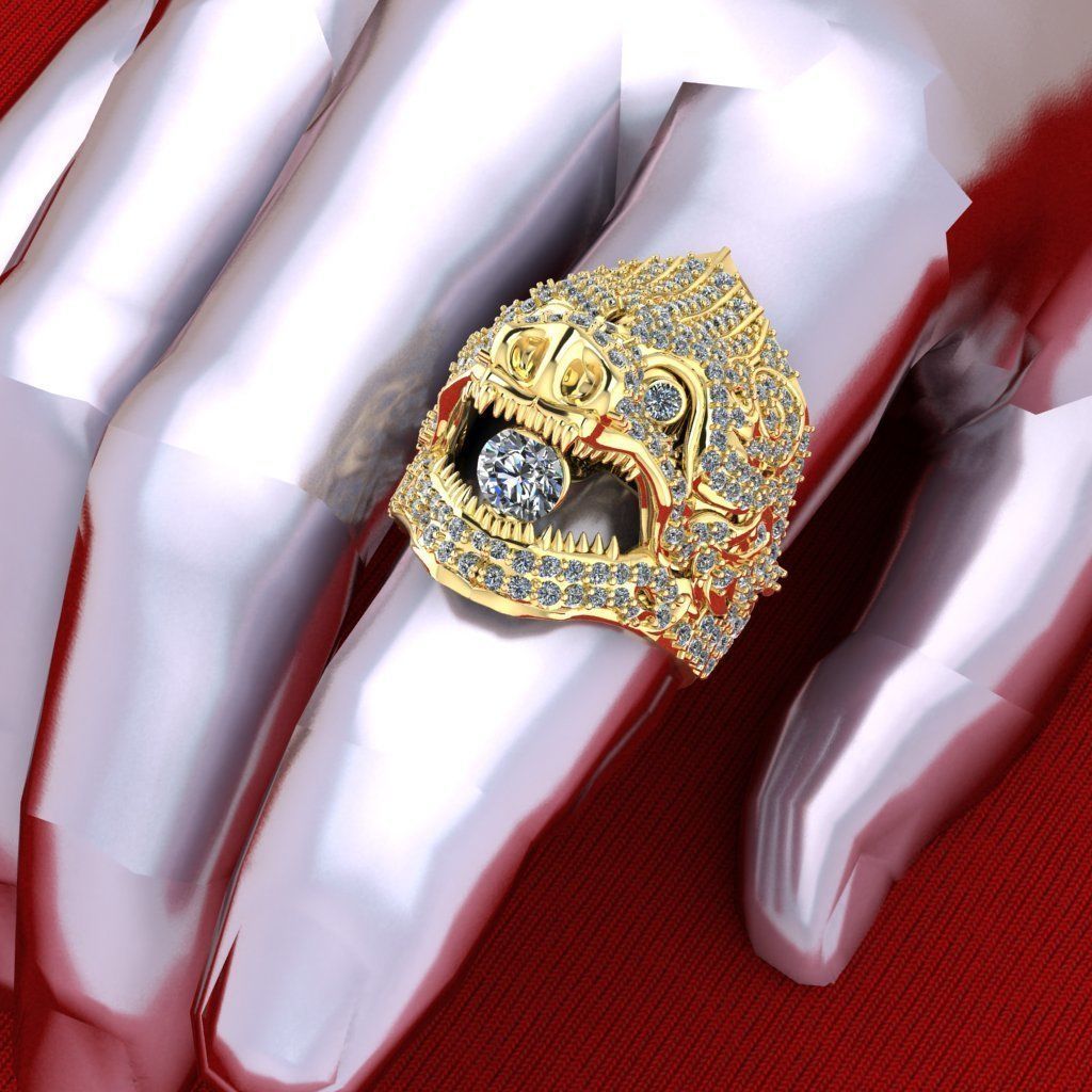 Hanuman Diamond Ring  3D print model_2