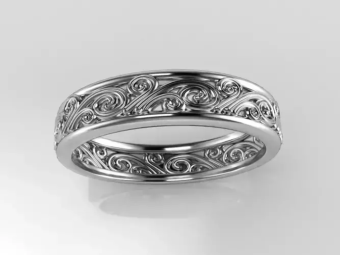 FILIGGREE WEDDING BAND  3d model ready for print