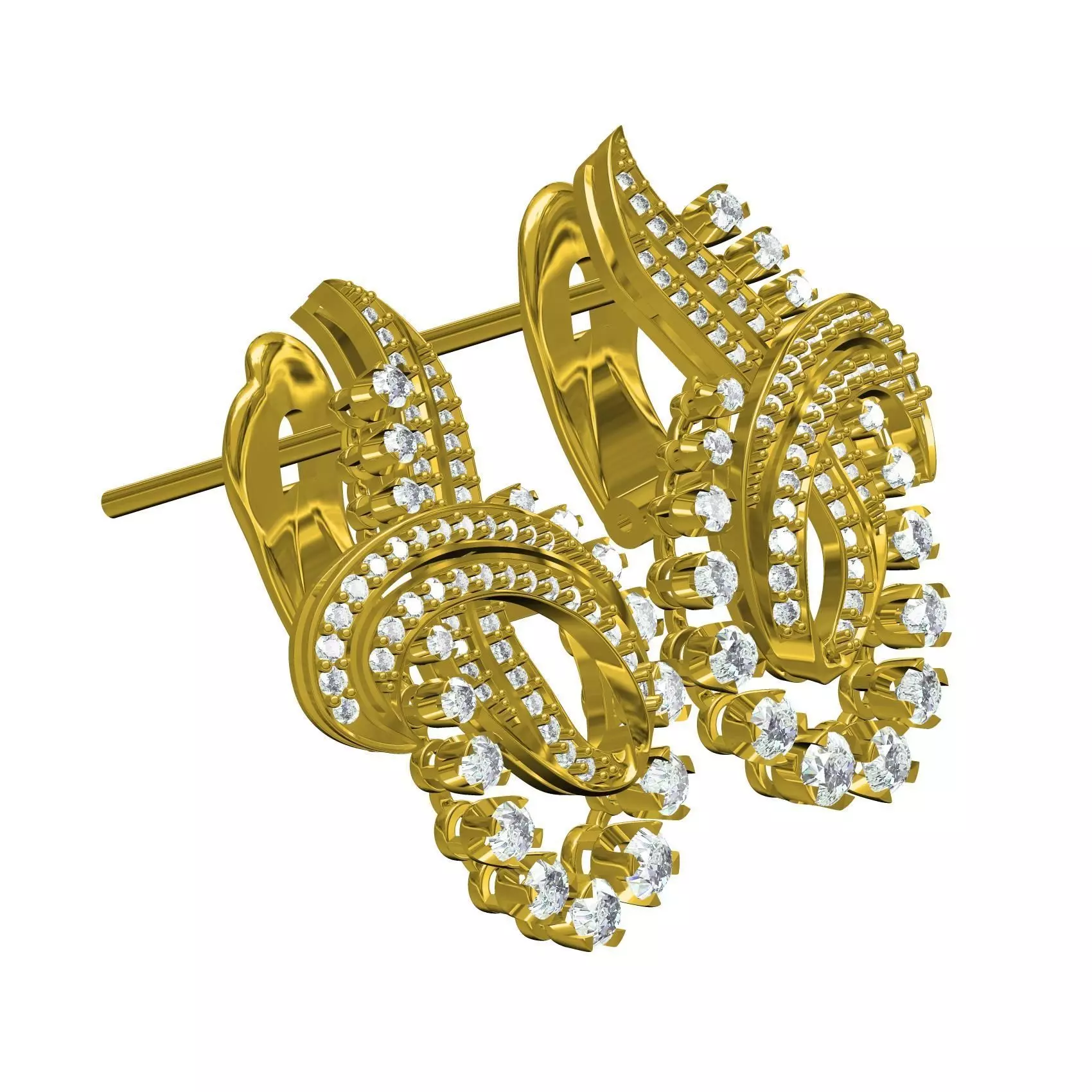 Unique Designer Latch Back Earring 3D print model