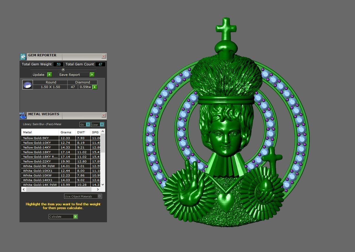 QUEEN PENDENT 3D print model_2