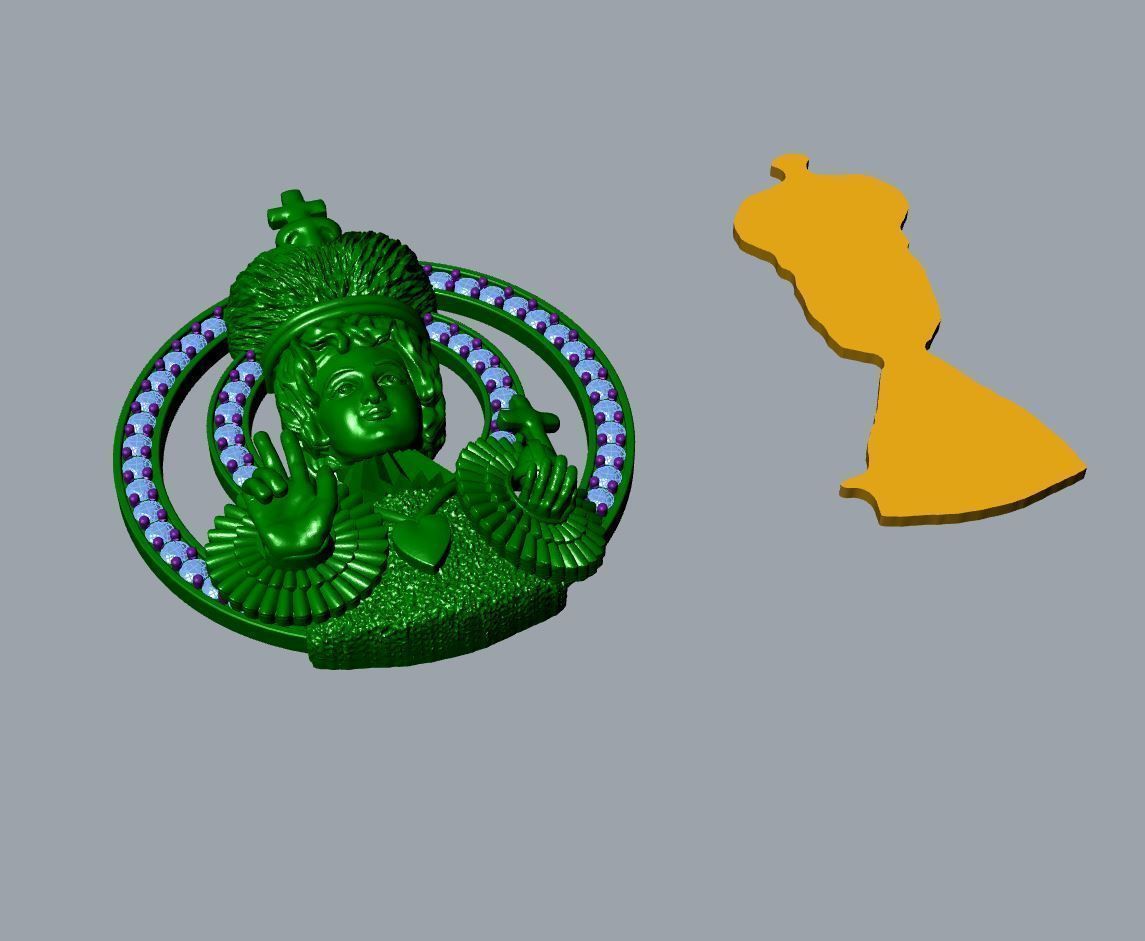 QUEEN PENDENT 3D print model_3