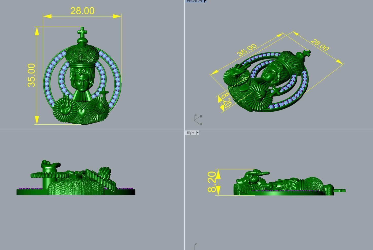 QUEEN PENDENT 3D print model_4