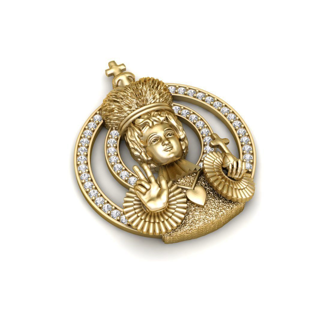 QUEEN PENDENT 3D print model_1