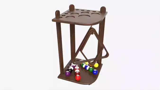 Billiard 10 Cue Corner Floor Rack Dark