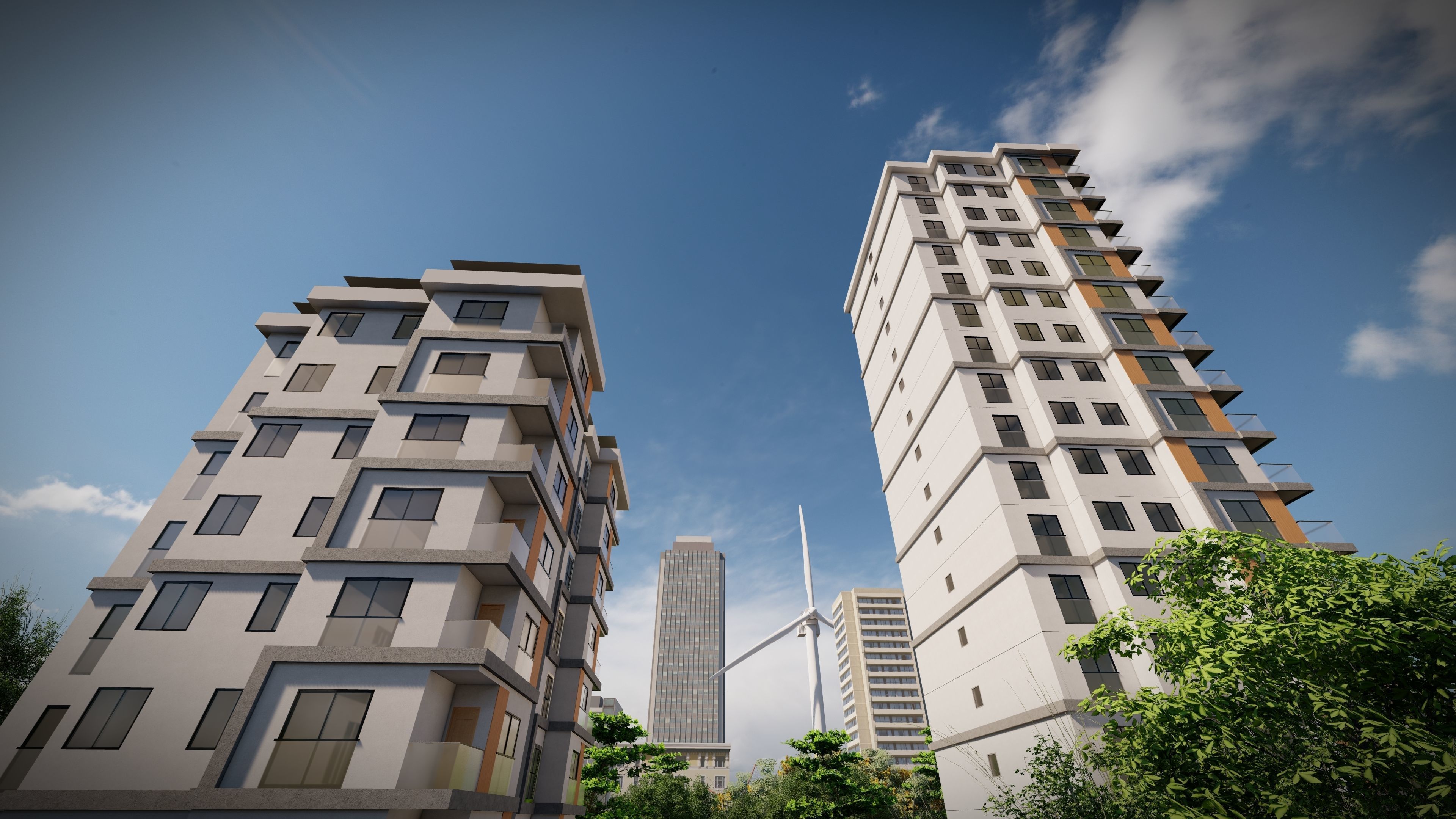 Apartment building 3D model_3