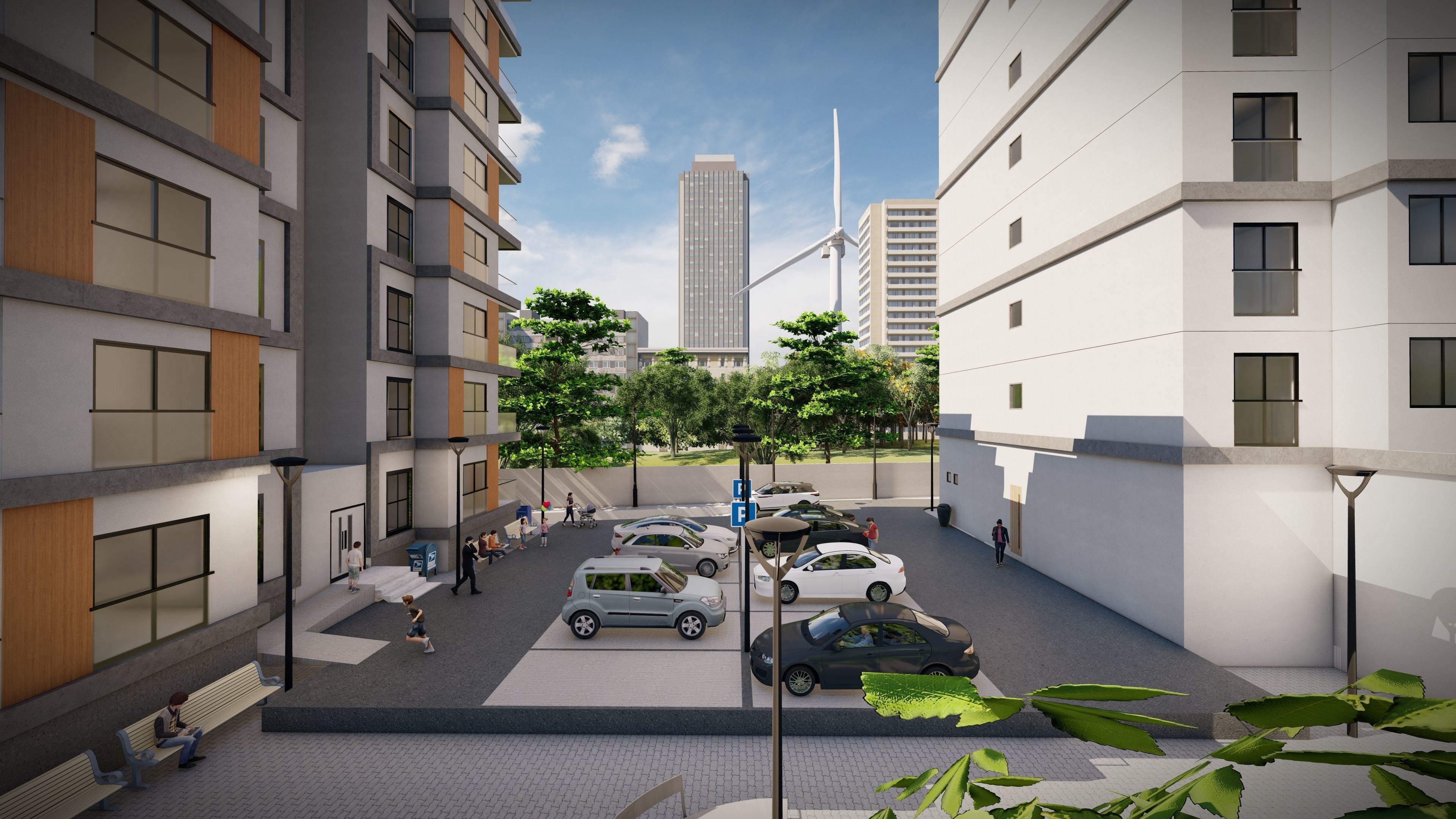 Apartment building 3D model_4