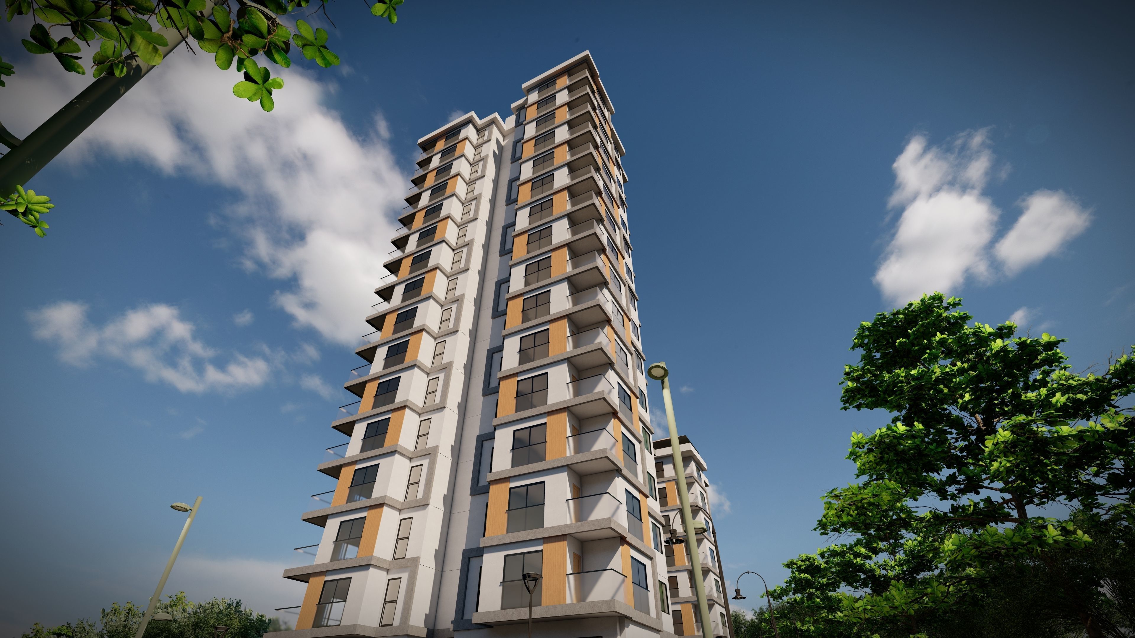 Apartment building 3D model_2