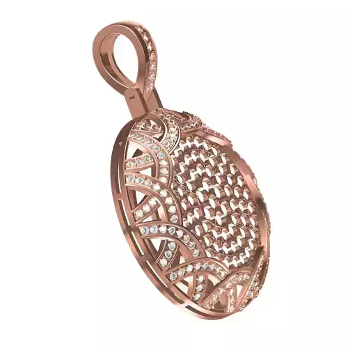 Unique Diamond Circle Dome Pendant
