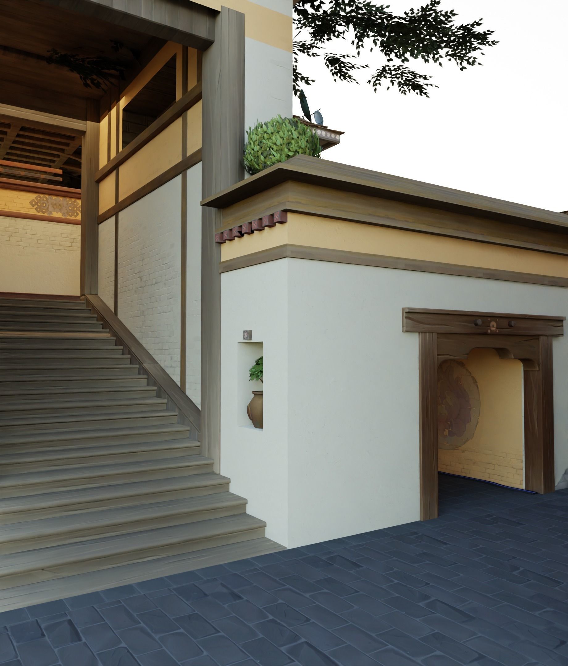 Valorant Map Haven Site A and B Map Low-poly 3D model_17