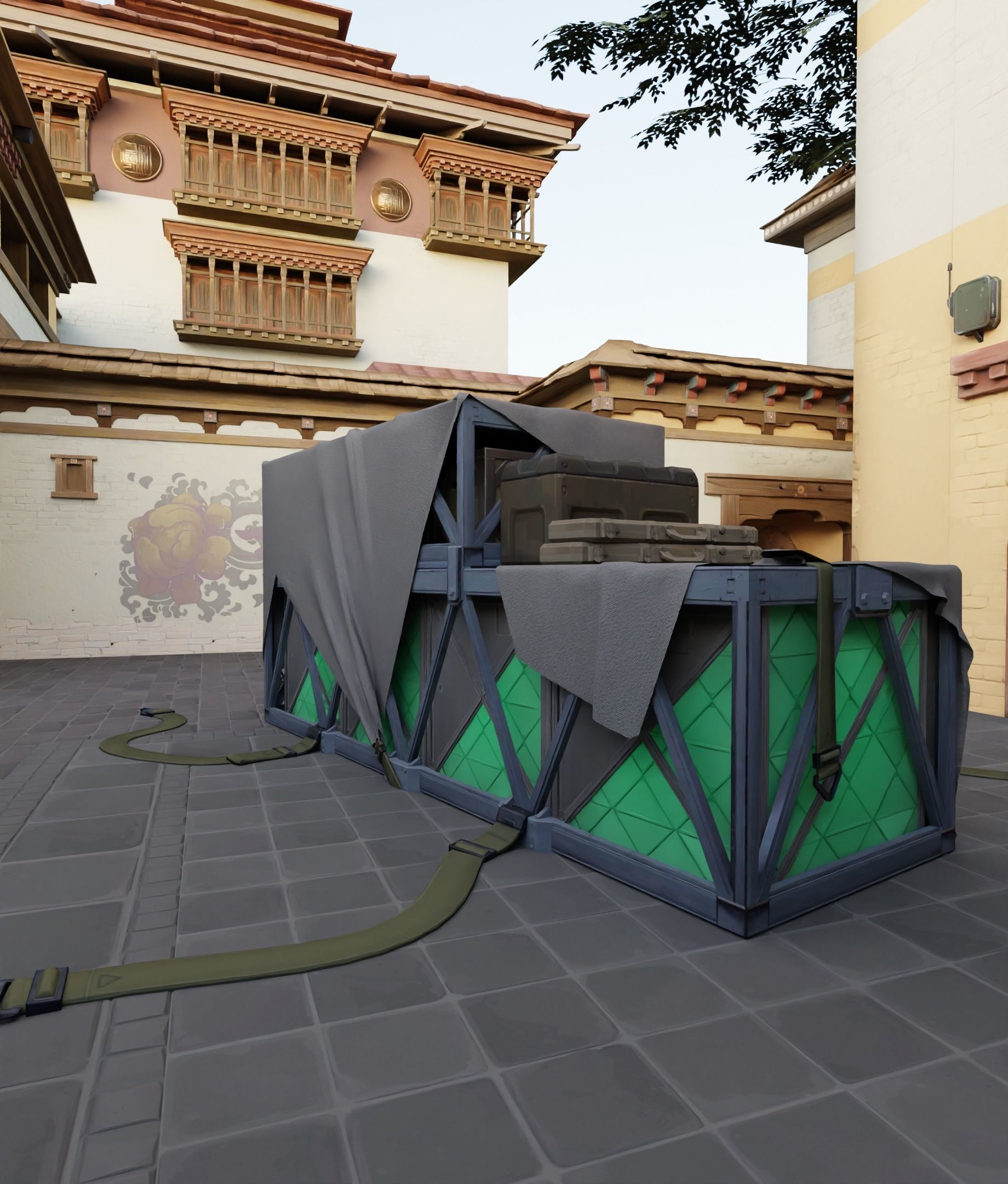 Valorant Map Haven Site A and B Map Low-poly 3D model_18