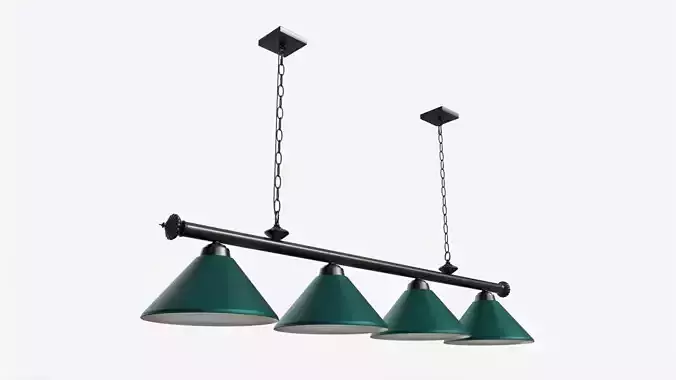 Billiard Hanging 4-light Fixture 3D model