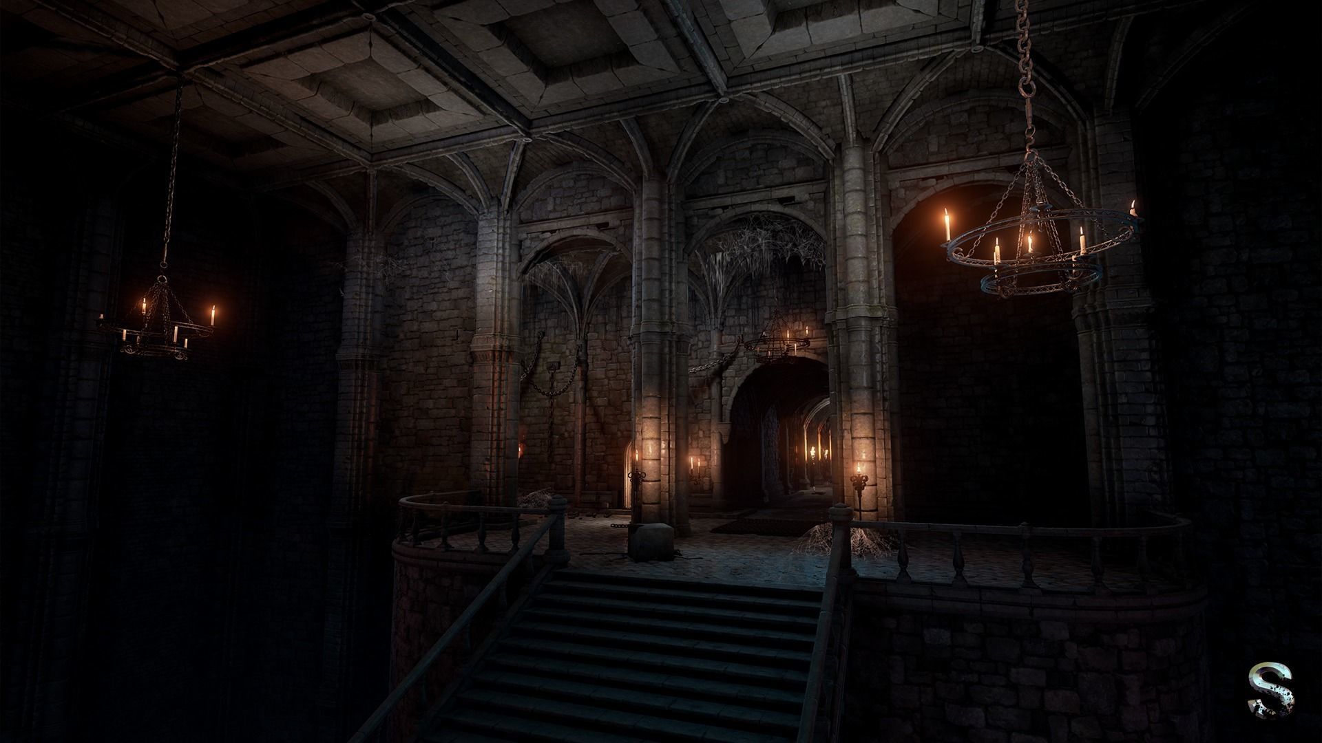 Fantasy Dungeon Low-poly 3D model_3