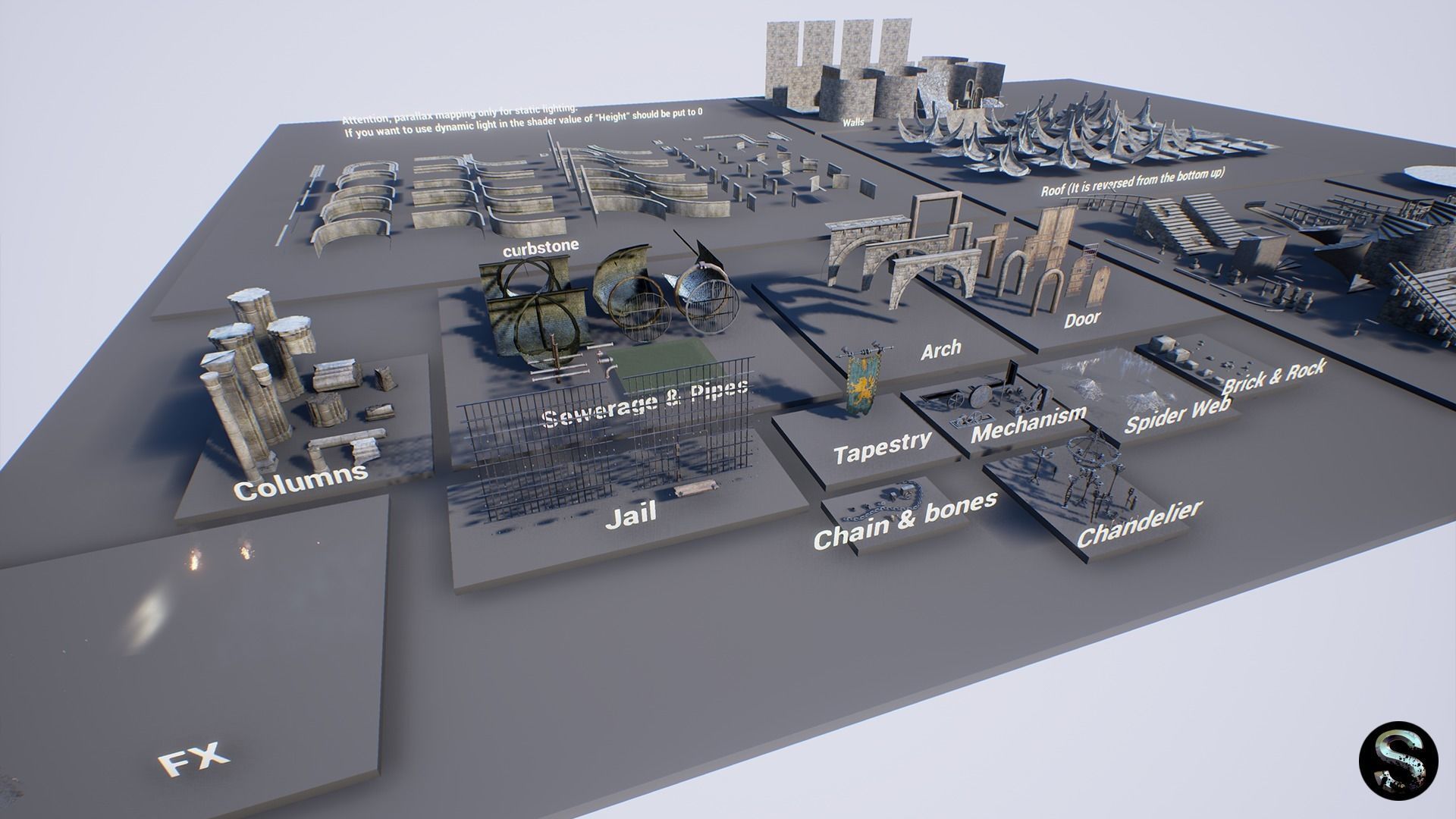 Fantasy Dungeon Low-poly 3D model_7