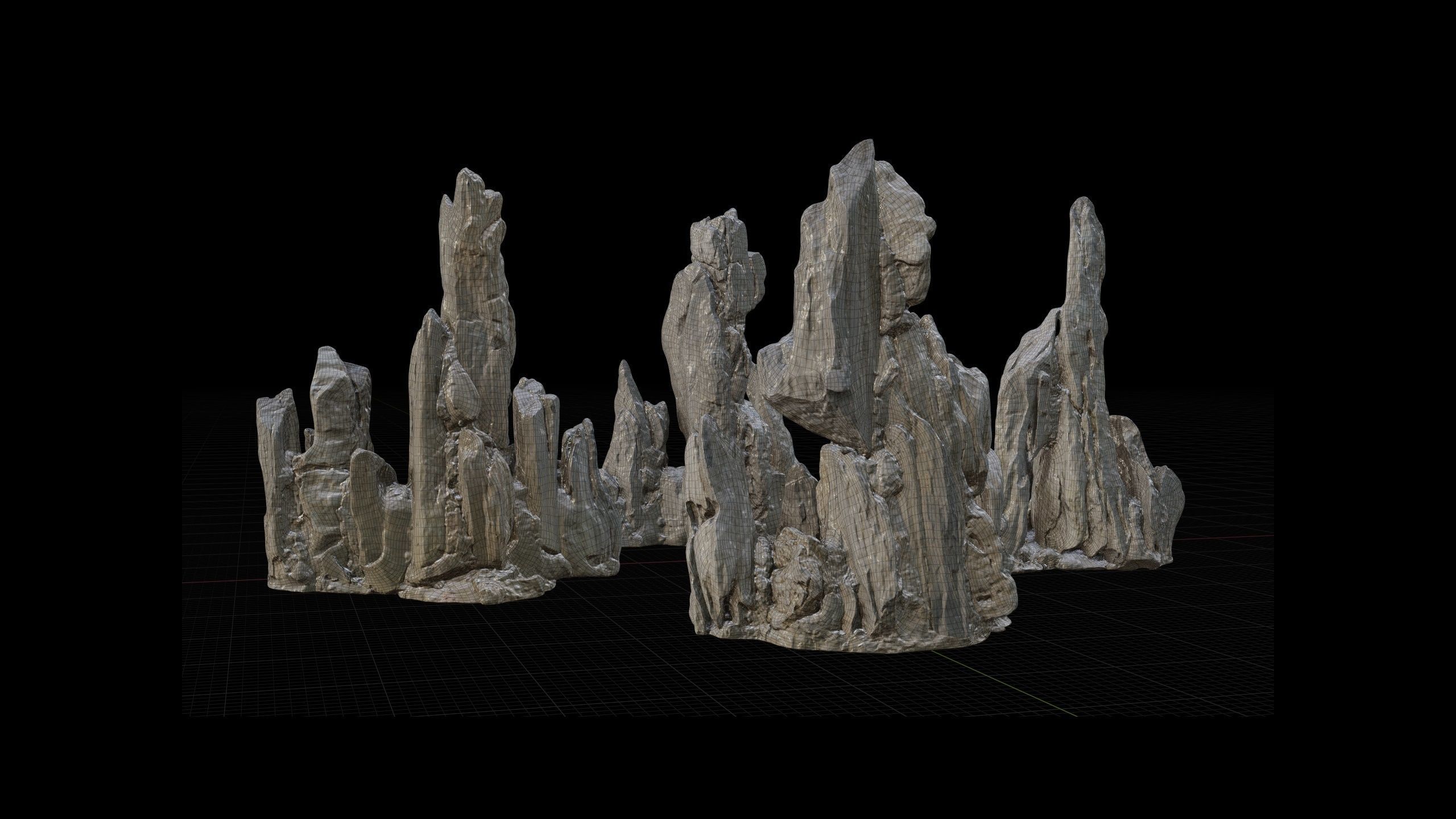 SPIKY ROCKS Low-poly 3D model_4