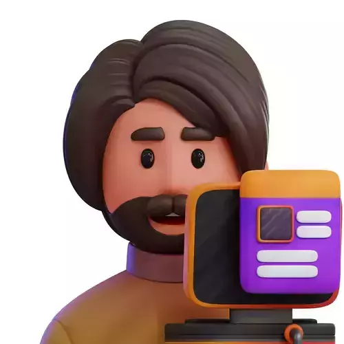 Video Blogger Avatar 3D Icon Low-poly 3D model