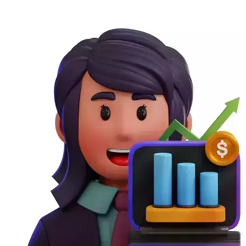 Stock Broker Avatar 3D Icon Low-poly 3D model