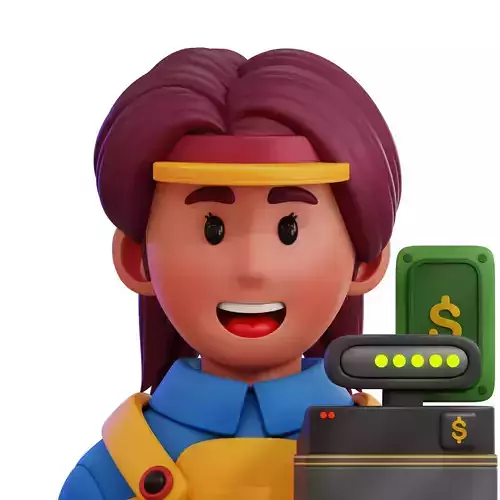Cashier Avatar 3D Icon Low-poly 3D model