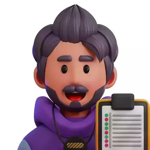 Game Coach Avatar 3D Icon Low-poly 3D model