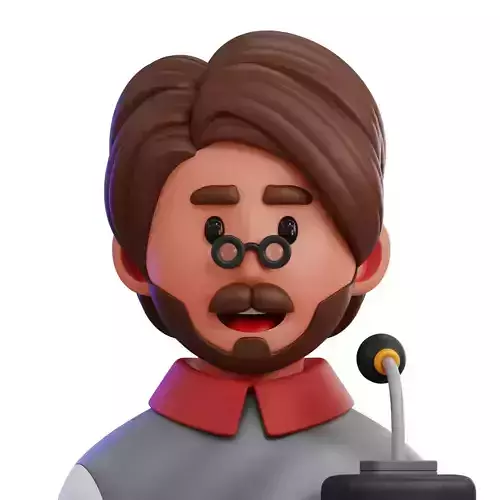 Lecturer Avatar 3D Icon Low-poly 3D model