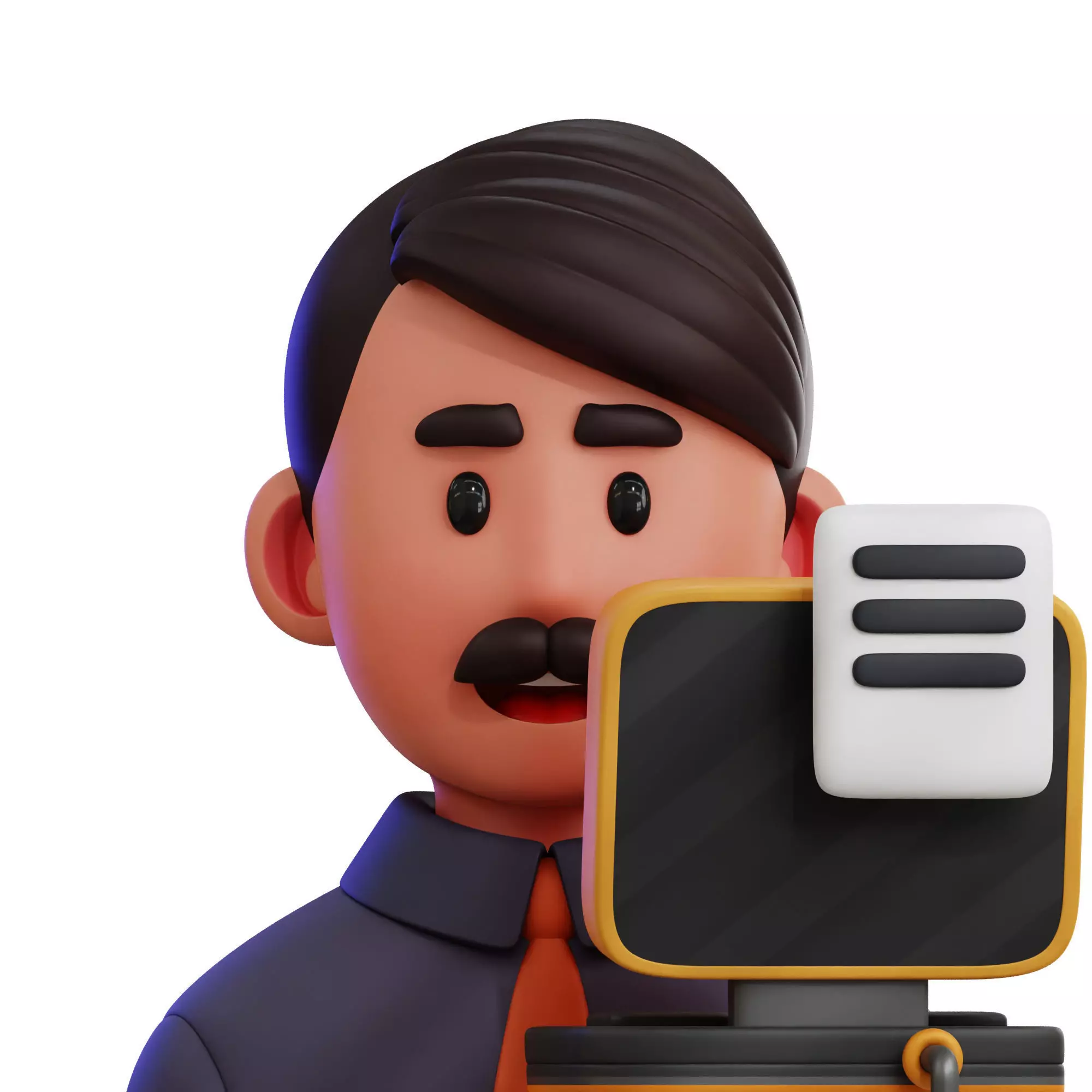 Employee Avatar 3D Icon Low-poly 3D model_0