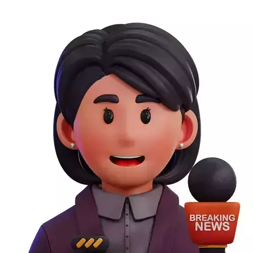 Reporter Avatar 3D Icon Low-poly 3D model