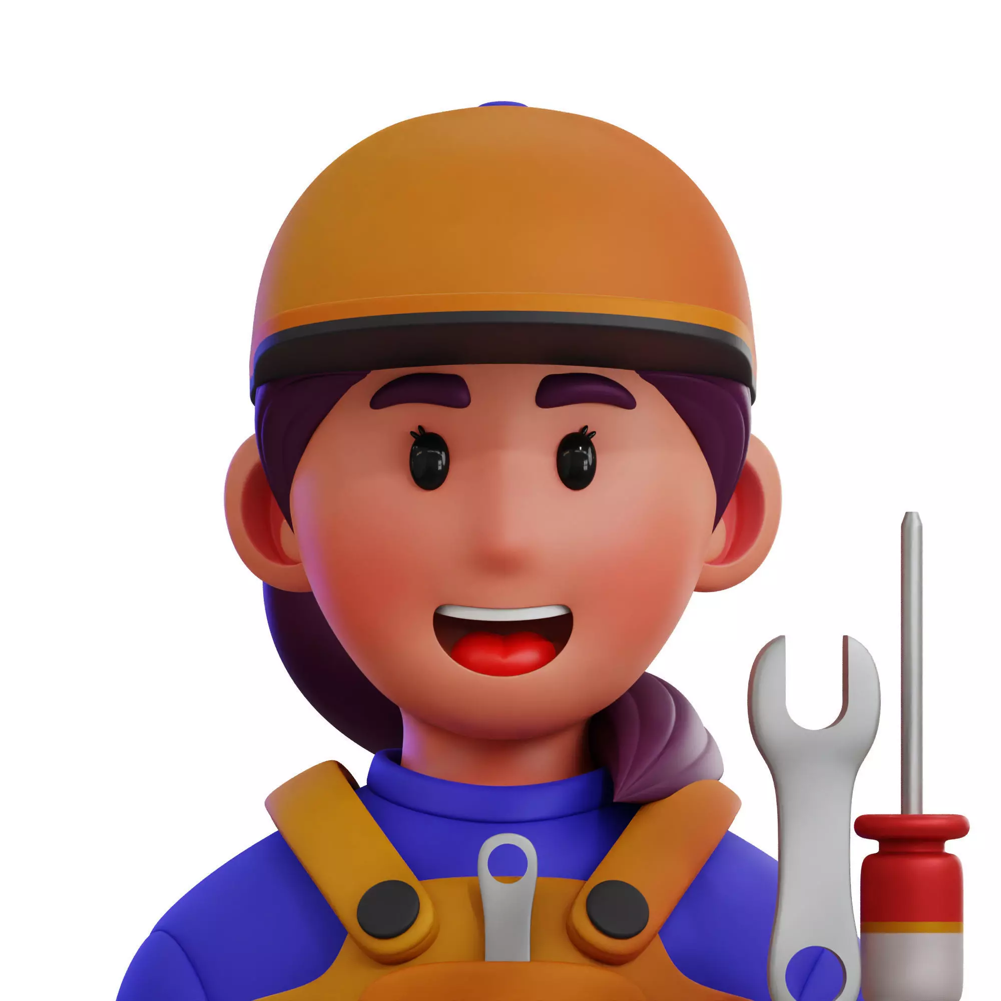 Mechanic Avatar 3D Icon Low-poly 3D model_0