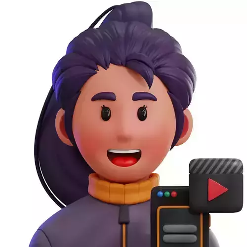 Content Creator Avatar 3D Icon Low-poly 3D model