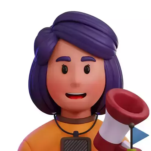 Tour Guide Avatar 3D Icon Low-poly 3D model