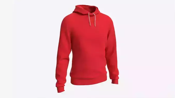 Hoodie for Men Mockup 01 Red 3D model